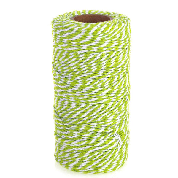 Cotton Bakers Twine Ribbon, 10 Ply, 100 Yards, Apple Green