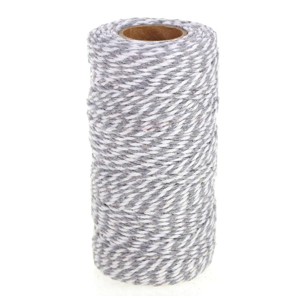 Cotton Bakers Twine Ribbon, 10 Ply, 100 Yards, Silver