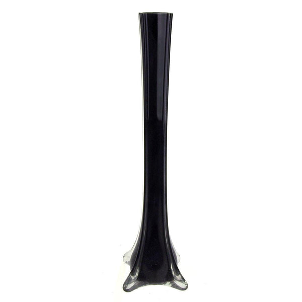 Tall Eiffel Tower Glass Vase Centerpiece, 20-Inch, 12-Count, Black