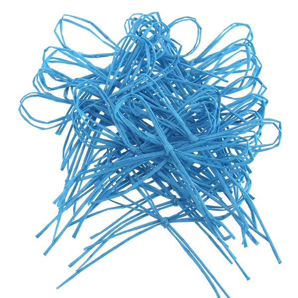 Ready To-Go Raffia Bows, 2-Inch, 24-Piece, Turquoise