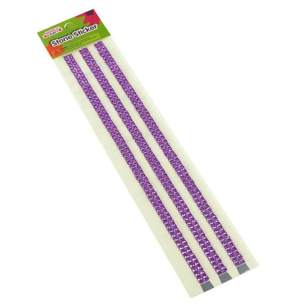 Self Adhesive Acrylic Gemstone,, 3 Strips, 10-1/4-Inch, Purple