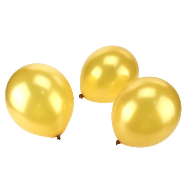 Pearlescent & Metallic Balloons, Gold, 12-Inch, 10-Count