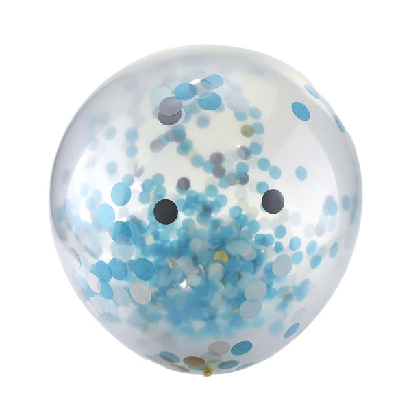 Clear Assorted Confetti Balloon, Blue, 36-Inch, 2-Count