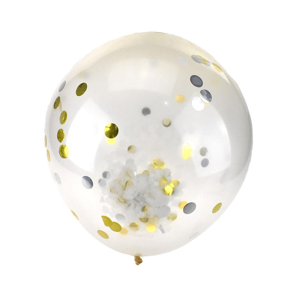 Clear Assorted Confetti Balloon, White, 36-Inch, 2-Count
