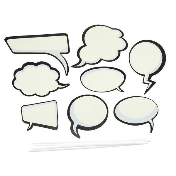 DIY Kid Photo Booth Props, 8-piece, Word Balloons
