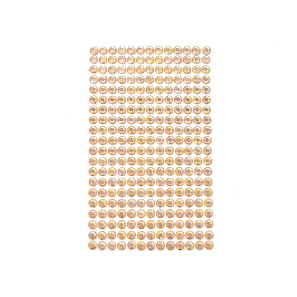 Round Adhesive Diamond Gem Stickers, Champagne, 6mm