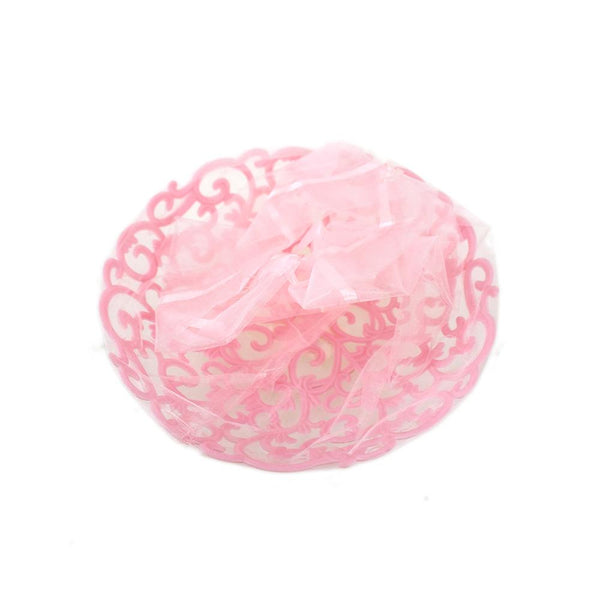 Baby Shower Plate with Organza Bag, Pink, 7-1/4-Inch