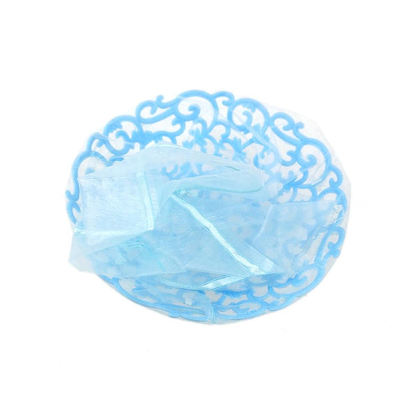 Baby Shower Plate with Organza Bag, Blue, 7-1/4-Inch