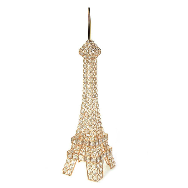 Crystal Gemstone Eiffel Tower Paris France Souvenir Centerpiece, 27-Inch, Gold