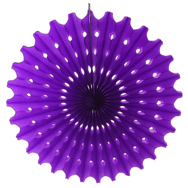 Decoration Hanging Paper Fan, 15-Inch, Purple