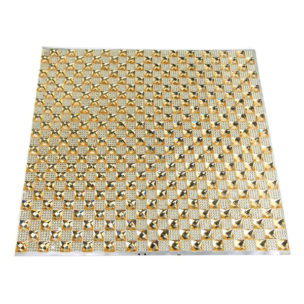 Crystal Diamond Sticker Sheet, 10-Inch, Champagne