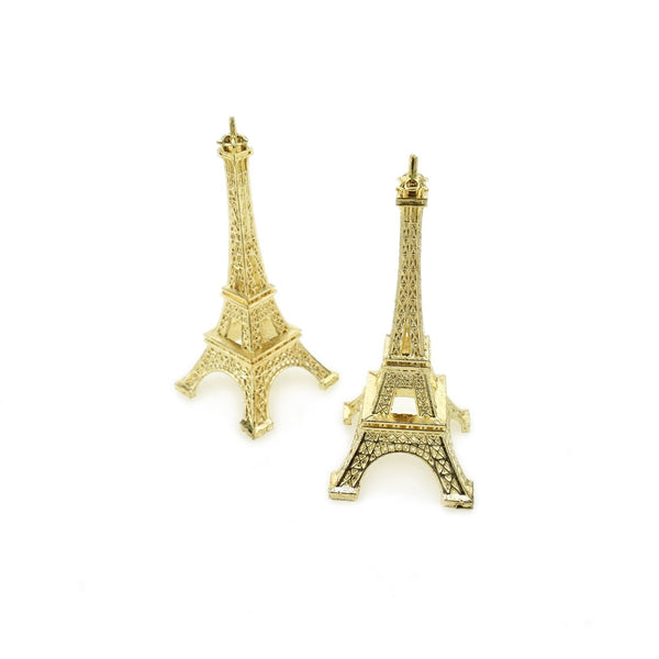Paris France Eiffel Tower Stand, Gold, 3-1/4-Inch, 4-Count