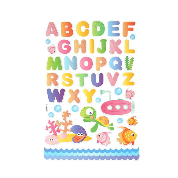 Ocean Life Alphabet Kid's Room Wall Art Stickers, 44-Piece