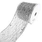 Glitter Web Netting Wired Edge Christmas Ribbon, 2-1/2-Inch, 10-Yard