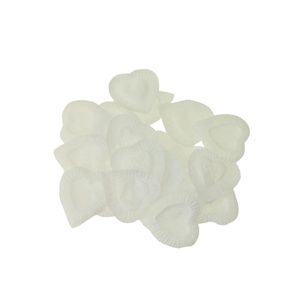 Romantic Artificial Silk Heart Petals, 2-1/4-Inch, 200-Count, White