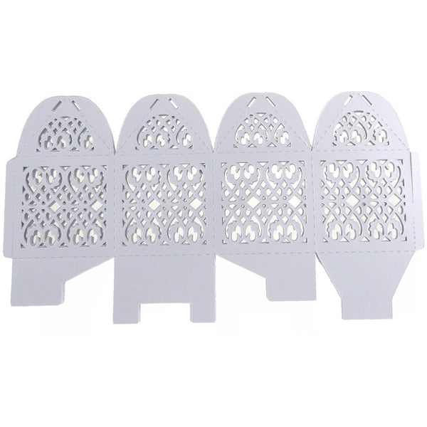 Laser Cut Favor Boxes, Matrix, 2-Inch, 12-Piece, White