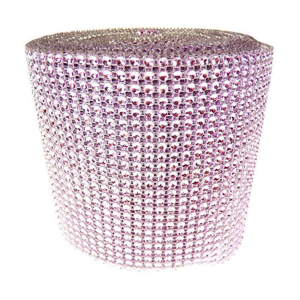 Rhinestone Diamond Wrap Ribbon, 4-3/4-Inch, 10 Yards, Light Pink
