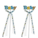 Baby Shower "Baby" Pick With Bow, 9-3/4-Inch, 2-Count