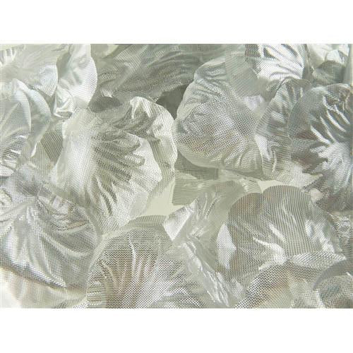 Solid Faux Rose Petals Table Confetti, 400-Piece, Metallic Silver