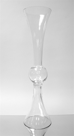 Clear Reversible Trumpet Vase Centerpiece, 24-inch
