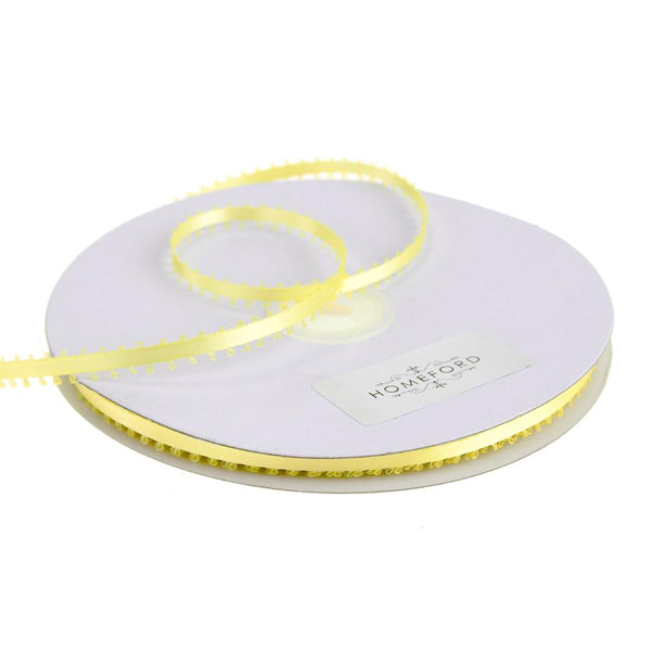 Picot-edge Double Faced Satin Ribbon, 3/16-Inch, 50 Yards, Baby Maize Yellow