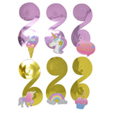 Unicorn Metallic Hanging Swirls, 17-Inch, 6-Piece