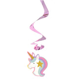 Unicorn Metallic Hanging Swirls, 17-Inch, 6-Piece