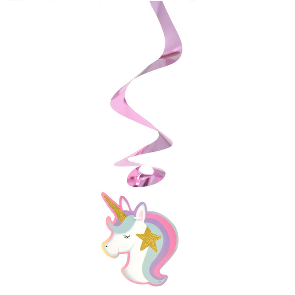 Unicorn Metallic Hanging Swirls, 17-Inch, 6-Piece
