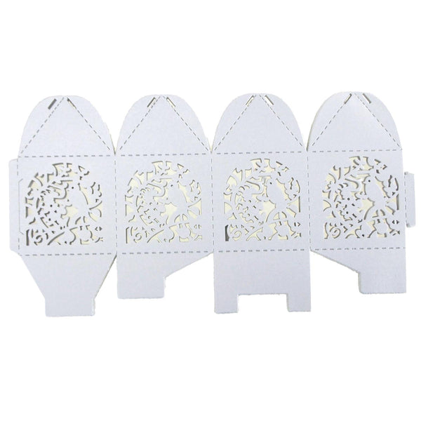 Laser Cut Favor Boxes, Birdcage, 2-Inch, 12-Piece, White