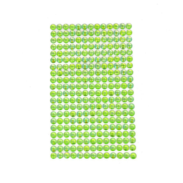 Round Adhesive Diamond Gem Stickers, Green, 6mm