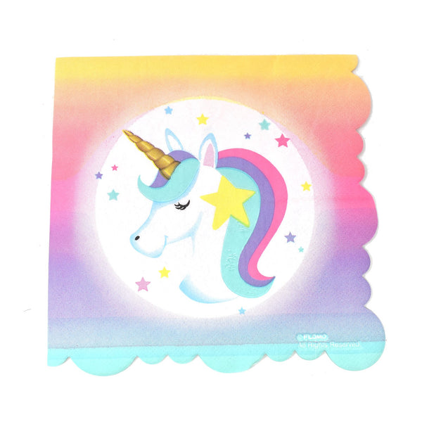 Rainbow Unicorn 2-Ply Napkins, 6-1/4-Inch, 16-Count