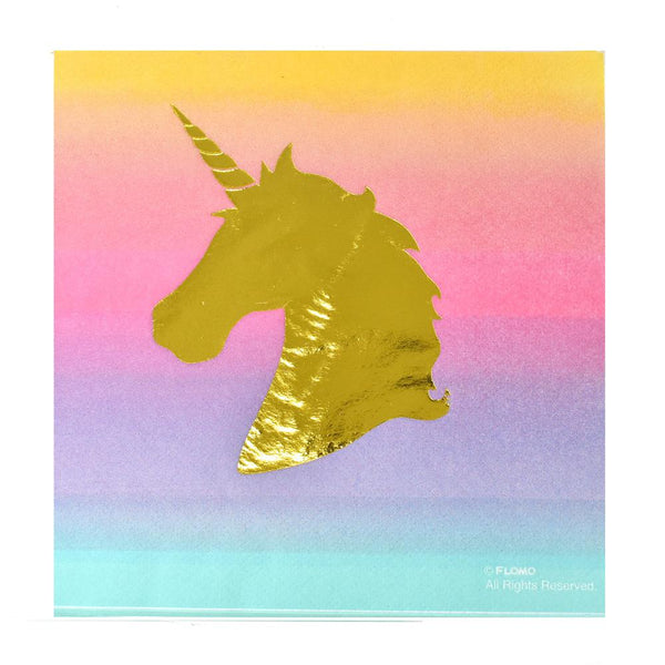 Rainbow Unicorn Napkins, 6-3/4-Inch, 12-Count