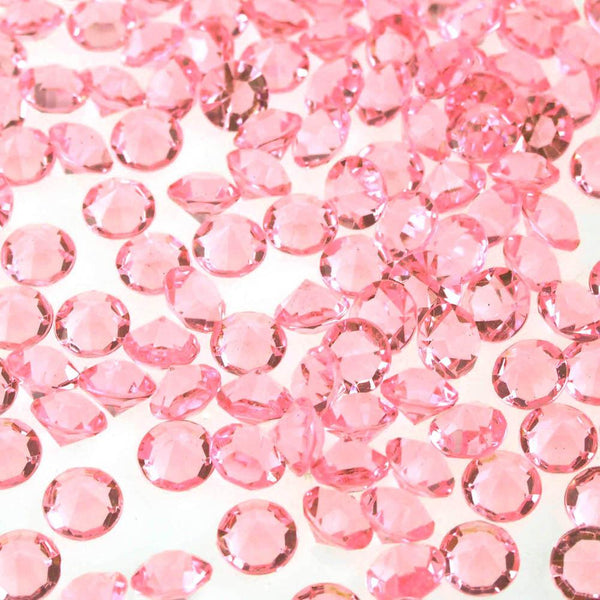 300 piece Small Gemstone Diamonds Table Confetti, 3/8-inch, Light Pink
