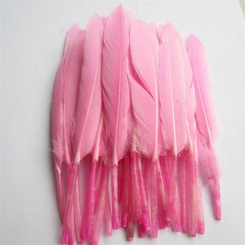 Duck Feather Decorative, 6-inch, 50-Piece, Light Pink