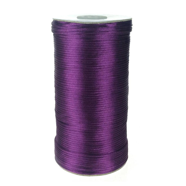 Satin Rattail Cord Chinese Knot, 1/16-Inch, 200 Yards, Plum