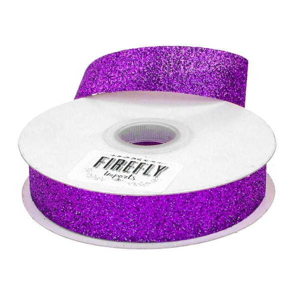 Glitter Ribbon Christmas Gift-wrapping, 7/8-Inch, 25 Yards, Purple