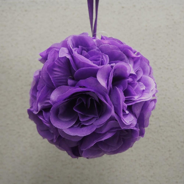 Silk Flower Kissing Balls Wedding Centerpiece, 6-Inch, Purple