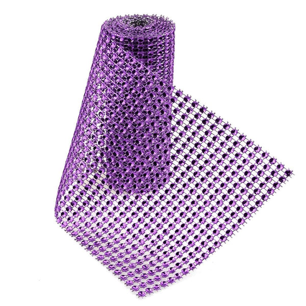 Rhinestone Mesh Wrap Roll, 4-3/4-Inch, 1-Yard, Purple