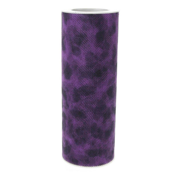 Cheetah Print Tulle Spool, 6-Inch, 10 Yards, Purple