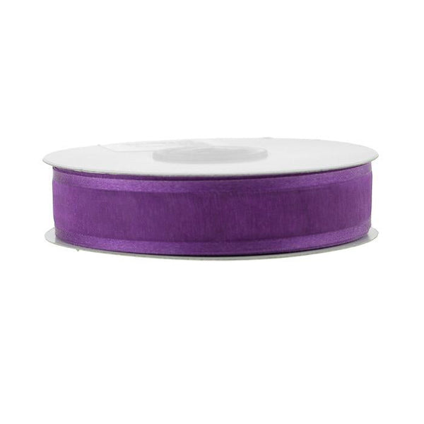 Satin-edge Sheer Organza Ribbon, 7/8-Inch, 25 Yards, Purple