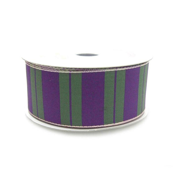 Color Vertical Lines Poly Ribbon, 1-1/2-Inch, 10 Yards, Purple