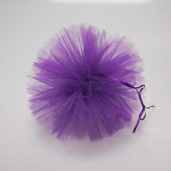 Tulle Pom Poms Ball Centerpiece, 4-Piece, 12-Inch, Purple