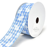White Bunny Printed Gingham Wired Ribbon, 1-1/2-Inch, 10-Yard