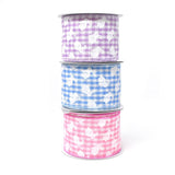 White Bunny Printed Gingham Wired Ribbon, 2-1/2-Inch, 10-Yard