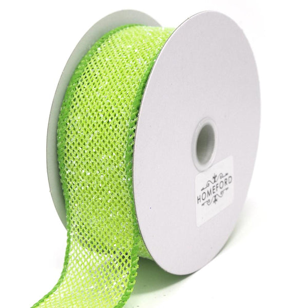 Frosted Net Wired Ribbon, Kiwi, 1-1/2-Inch, 10 Yards