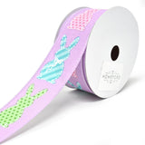 Stitched Bunny Cut Outs Wired Linen Ribbon, 1-1/2-Inch, 10-Yard