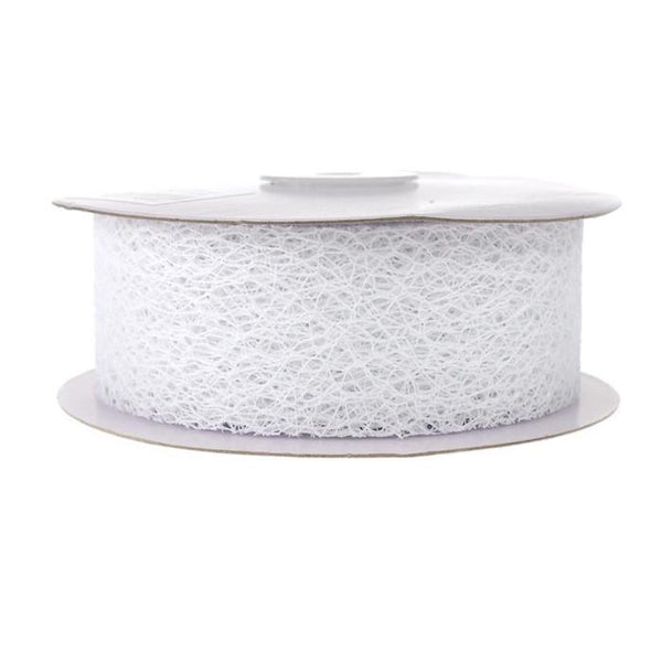 Random Mesh Net Ribbon, 1-1/2-Inch, 20 Yards, White