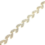 Shining Leaves Crystal Rhinestone Jewel Trim, Gold, 5/8-Inch, 3-Yard