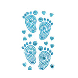 Baby Shower Footprints Rhinestone Stickers, 2-7/8-Inch, 15-Piece
