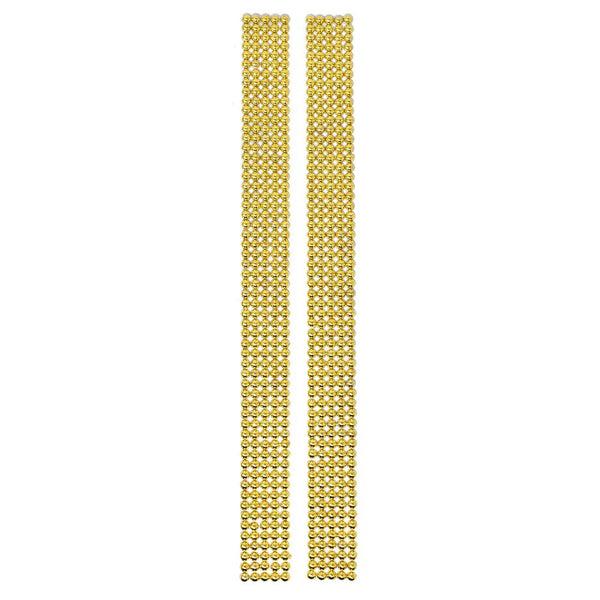 Rhinestone Dots Sticker Strips, Gold, 11-3/4-Inch, 2-Count